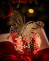 Sophia Butterfly Christmas Decoration Champagne 3-pack