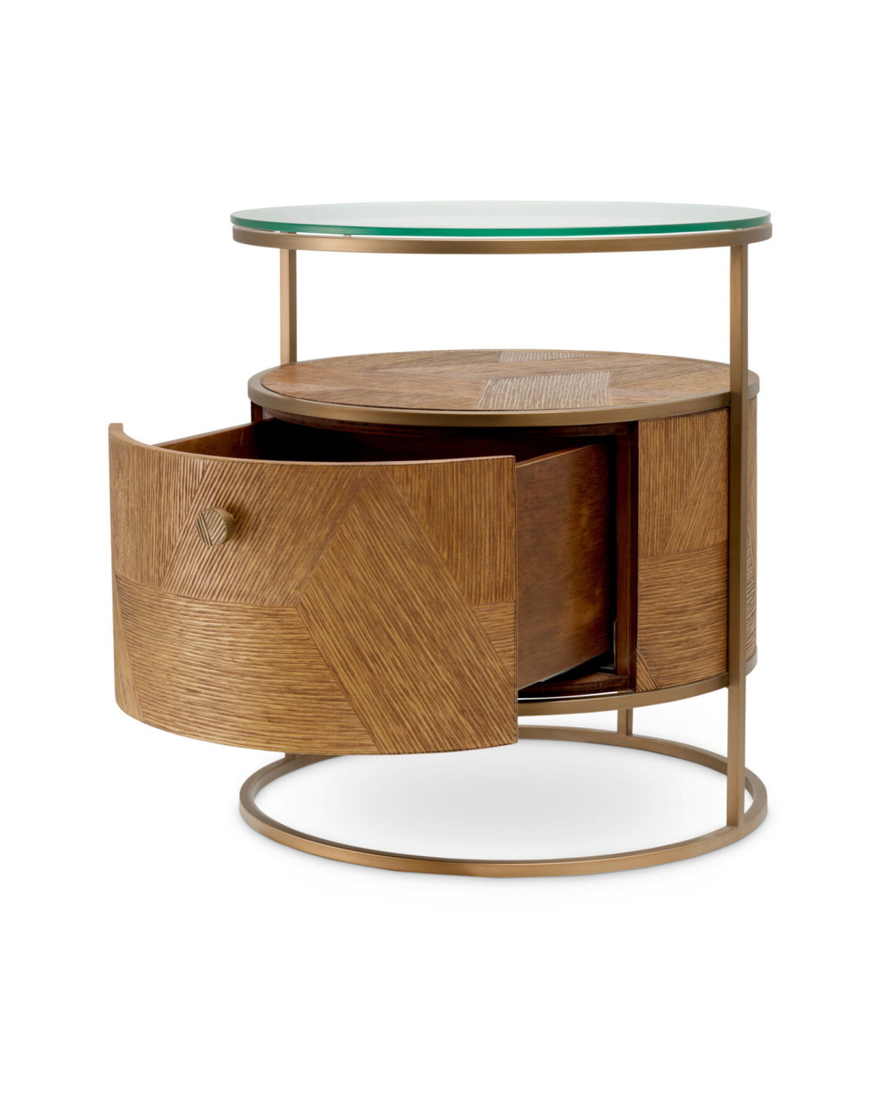 Velutto Side Table Oak Veneer Brass