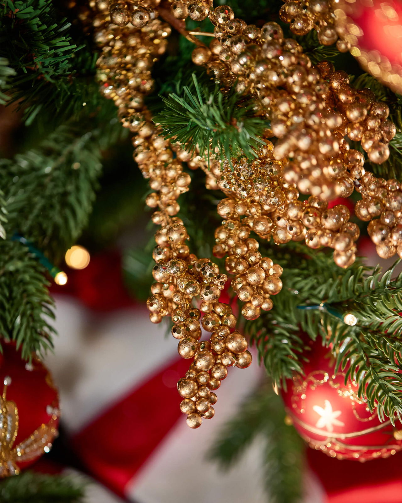 Hazel kvist juldekoration guld