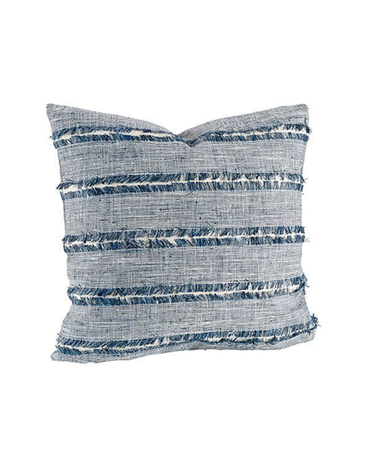 Blue Stripe Fringe kuddfodral blå