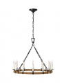 Darlana Medium Wrapped Ring Chandelier Aged Iron and Rattan