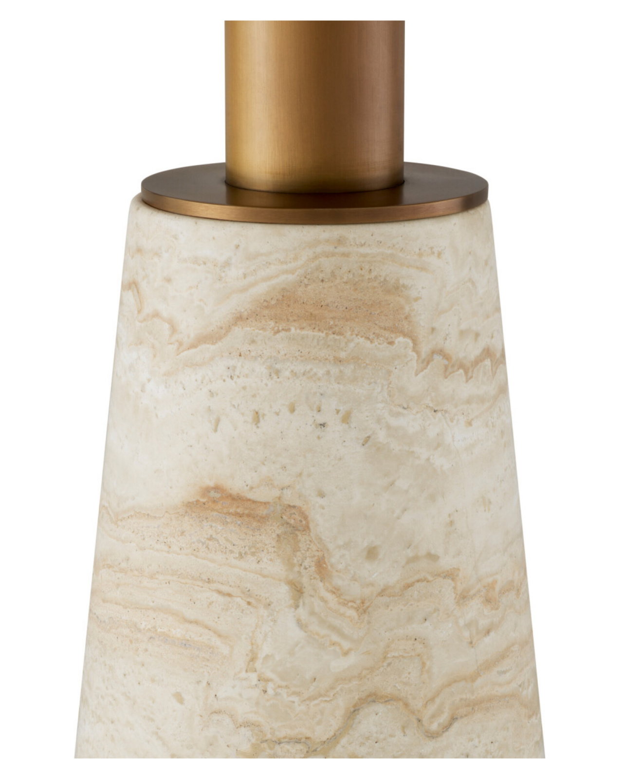 Genova Dining Table Travertine/Brushed Brass