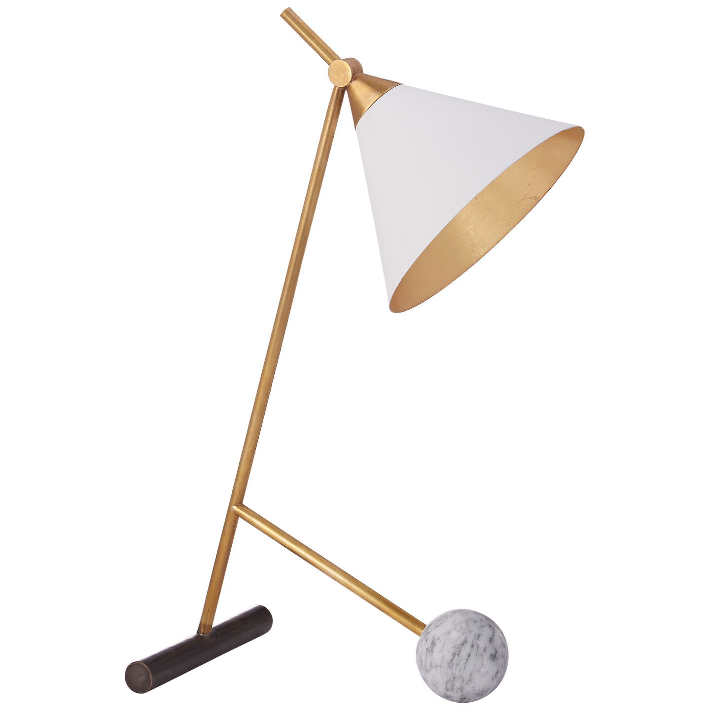 Cleo Table Lamp Bronze and Antique Brass/White
