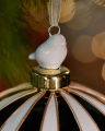 Alessandra Bauble Green/White 10cm