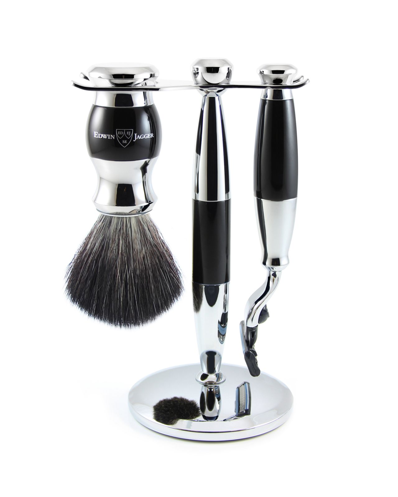Edwin Jagger ‘Ebony’ 3-part shaving set