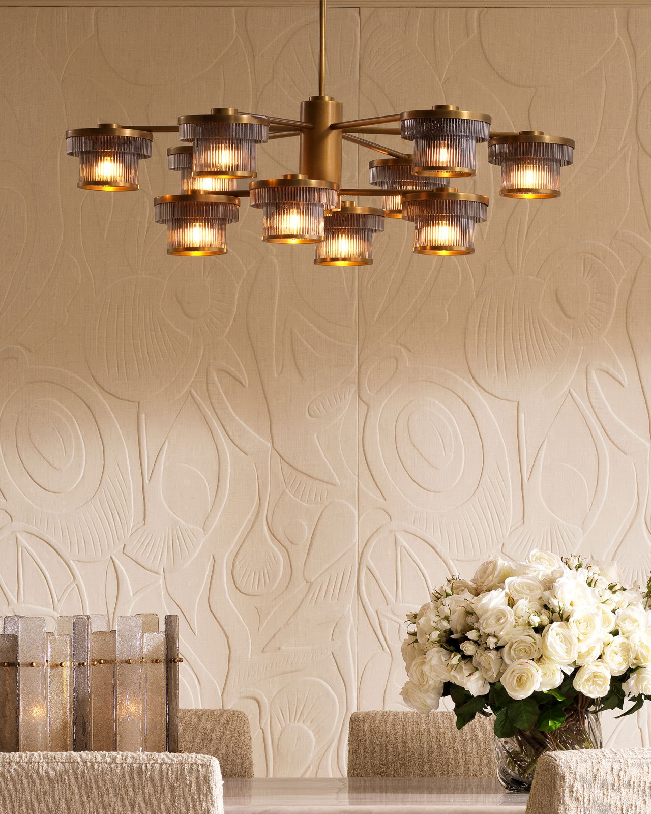 Andromeda kroonluchter antiek messing