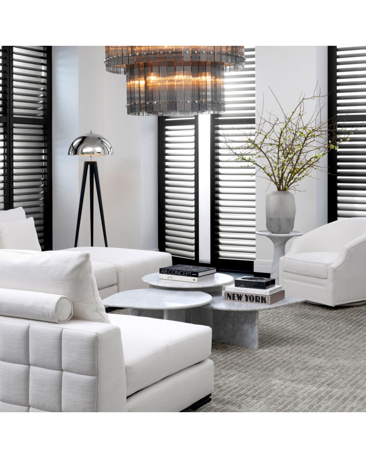 Gustav snurrestol avalon white