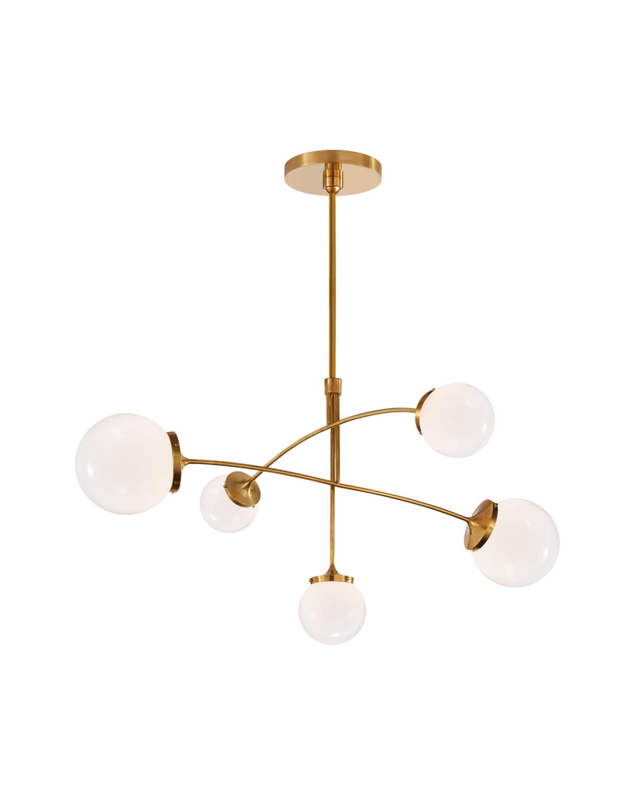 Prescott Mobile Chandelier Soft Brass/White Medium