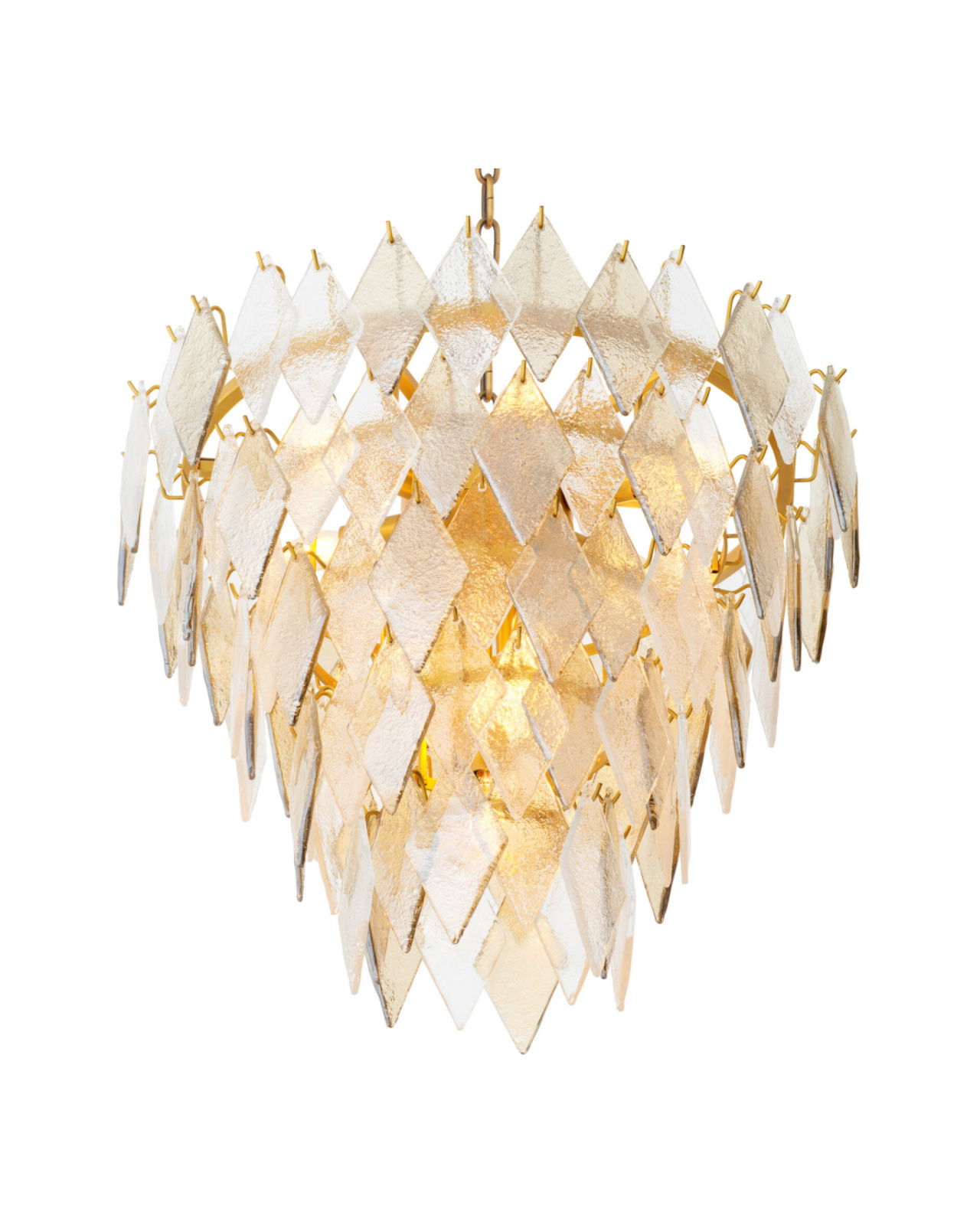 Rhombus Chandelier Antique Brass  S