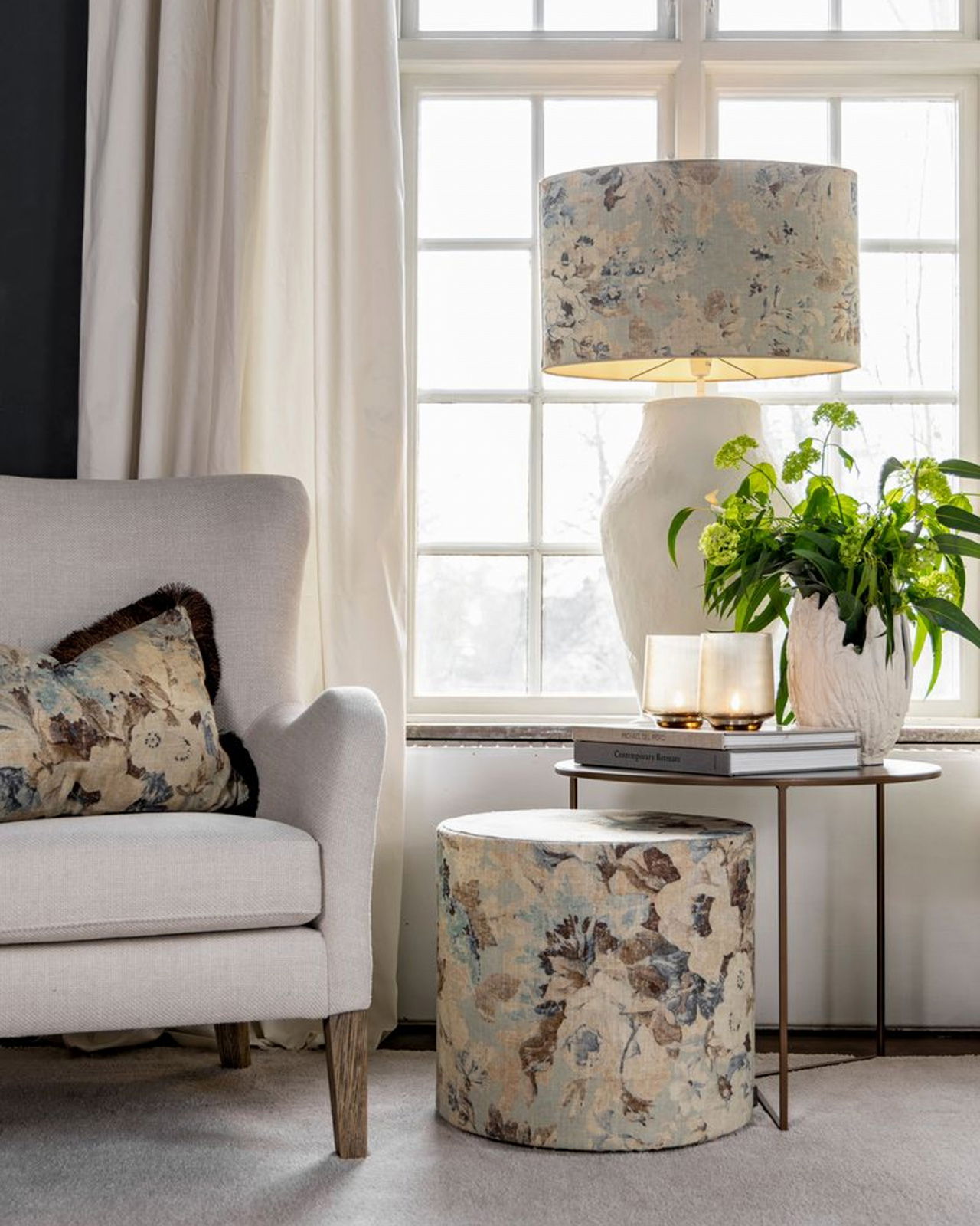 Rosewood putetrekk frynser blue flower