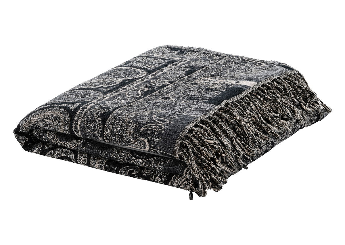 Eroz Paisley Throw Patterned Grey