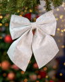 Bianca Bow Christmas Decoration White