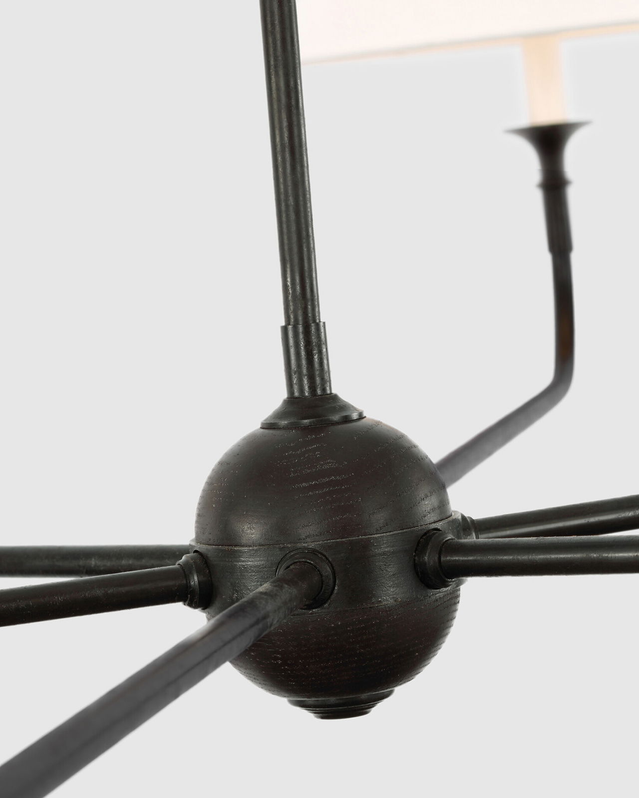 Piaf Oversized  Chandelier Aged Iron/Ebonized Oak