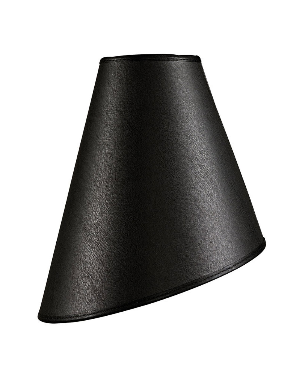 Cone lampshade leather ebony