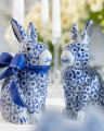 Estelle decoratiekonijn blauw/wit