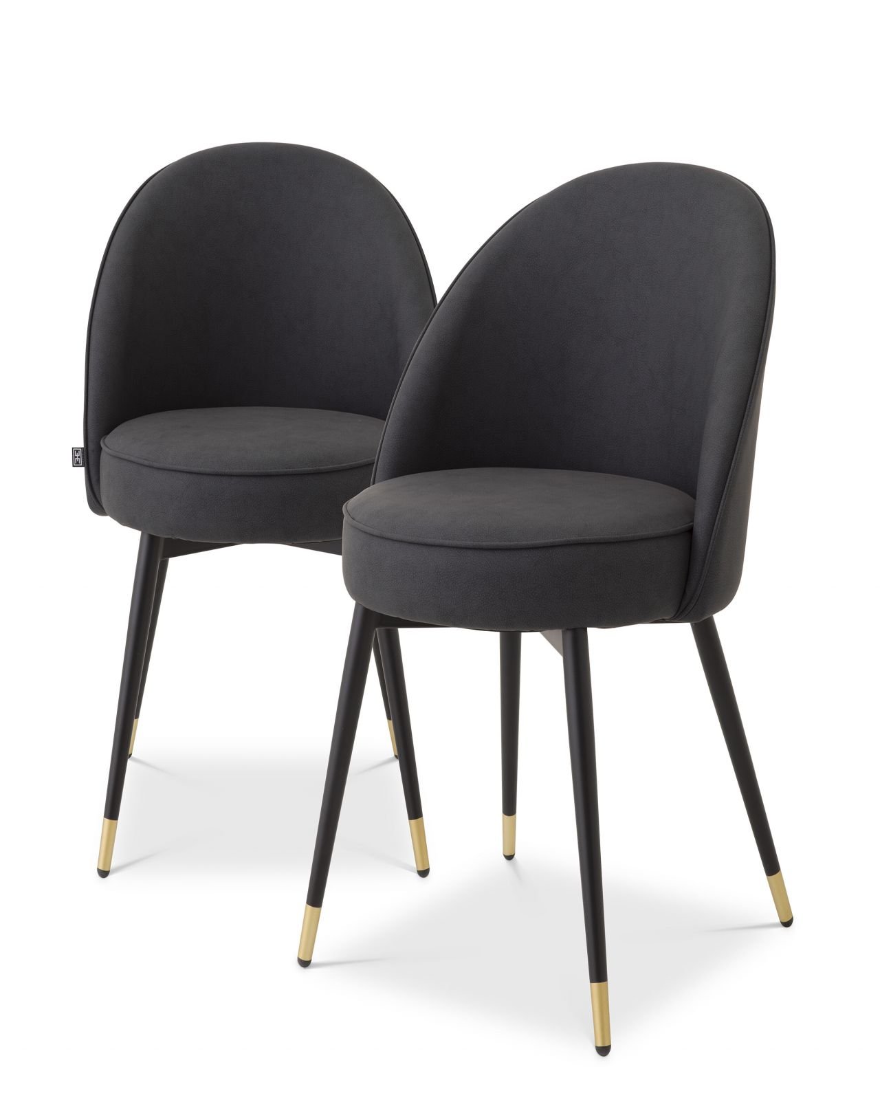 Cooper dining chair faux leather grey set of 2