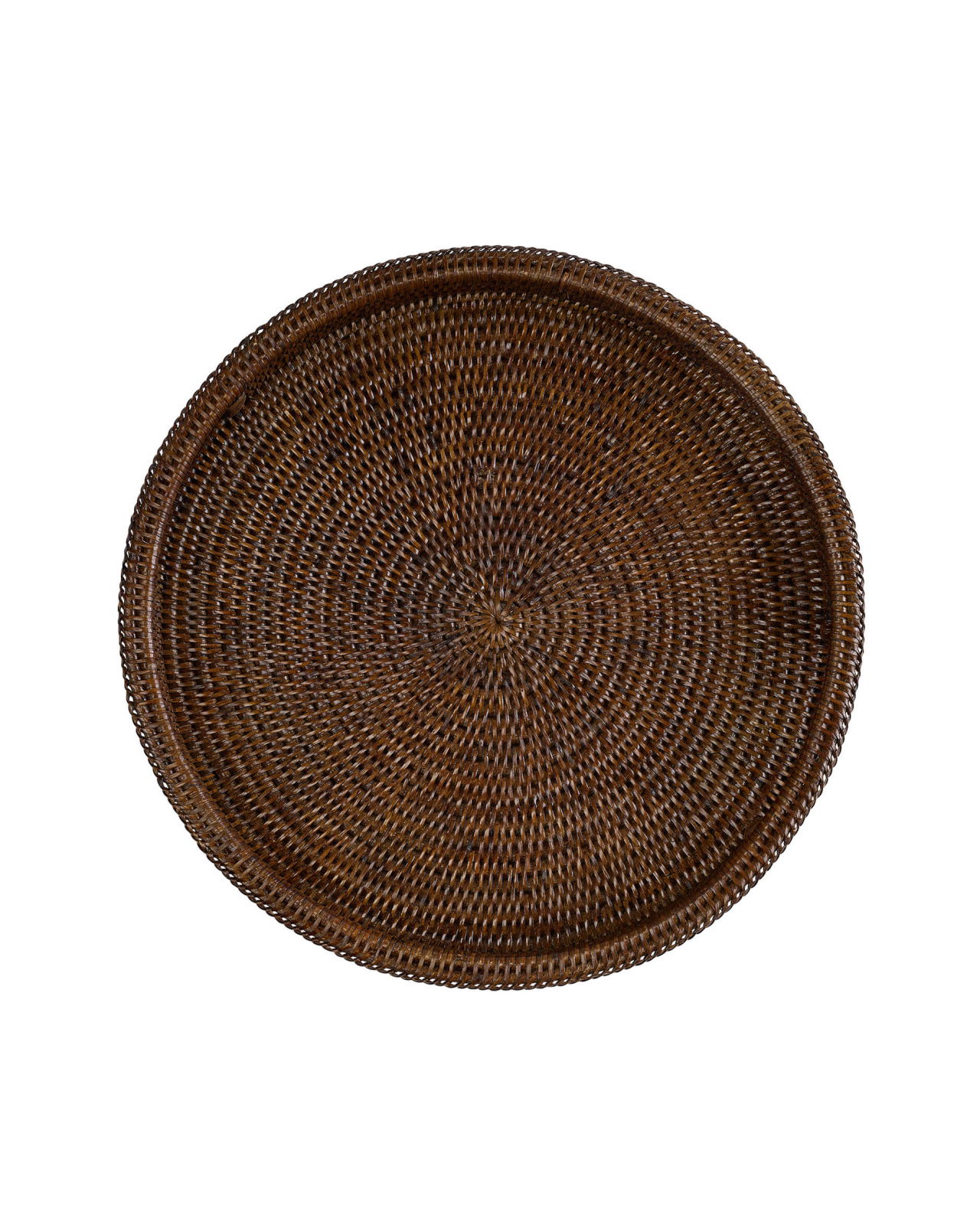 Cognac serveringsbricka rund rotting