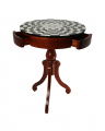 Chess Side Table Brown