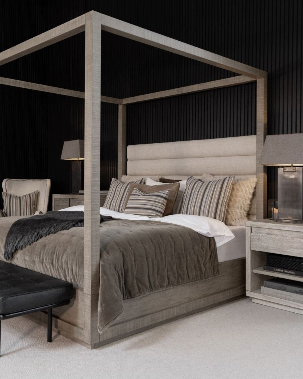 Hunter bed frame antique grey