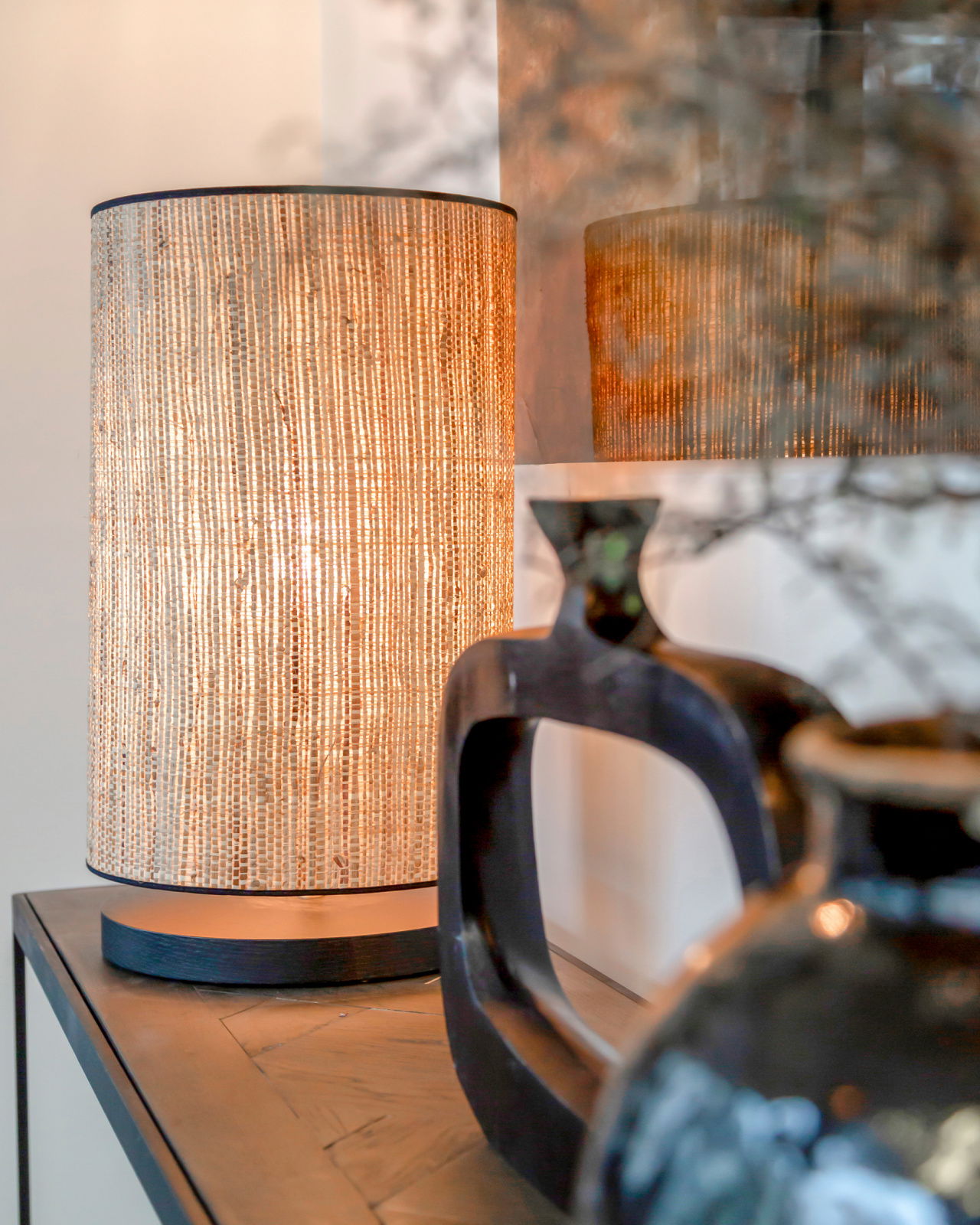 Bali bordlampe sort