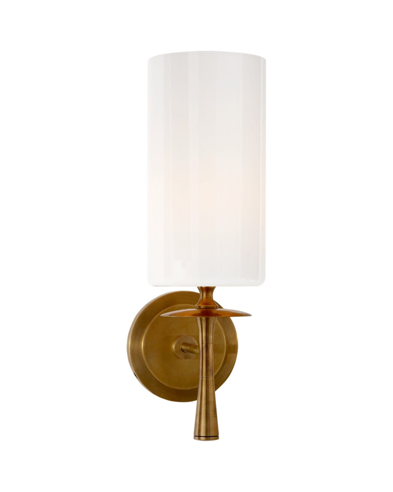 Drunmore Single Sconce Hand-Rubbed Antique Brass/White