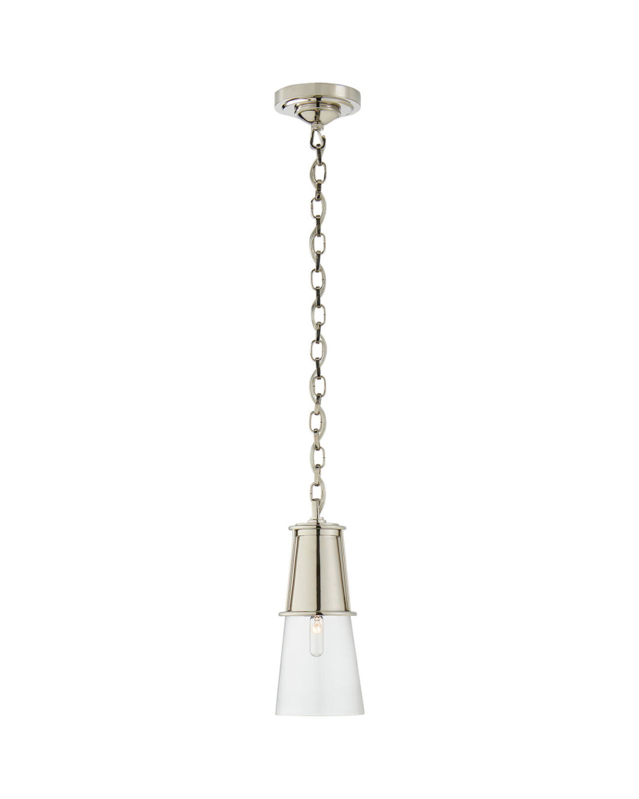 Robinson Small Pendant Polished Nickel/Clear Glass