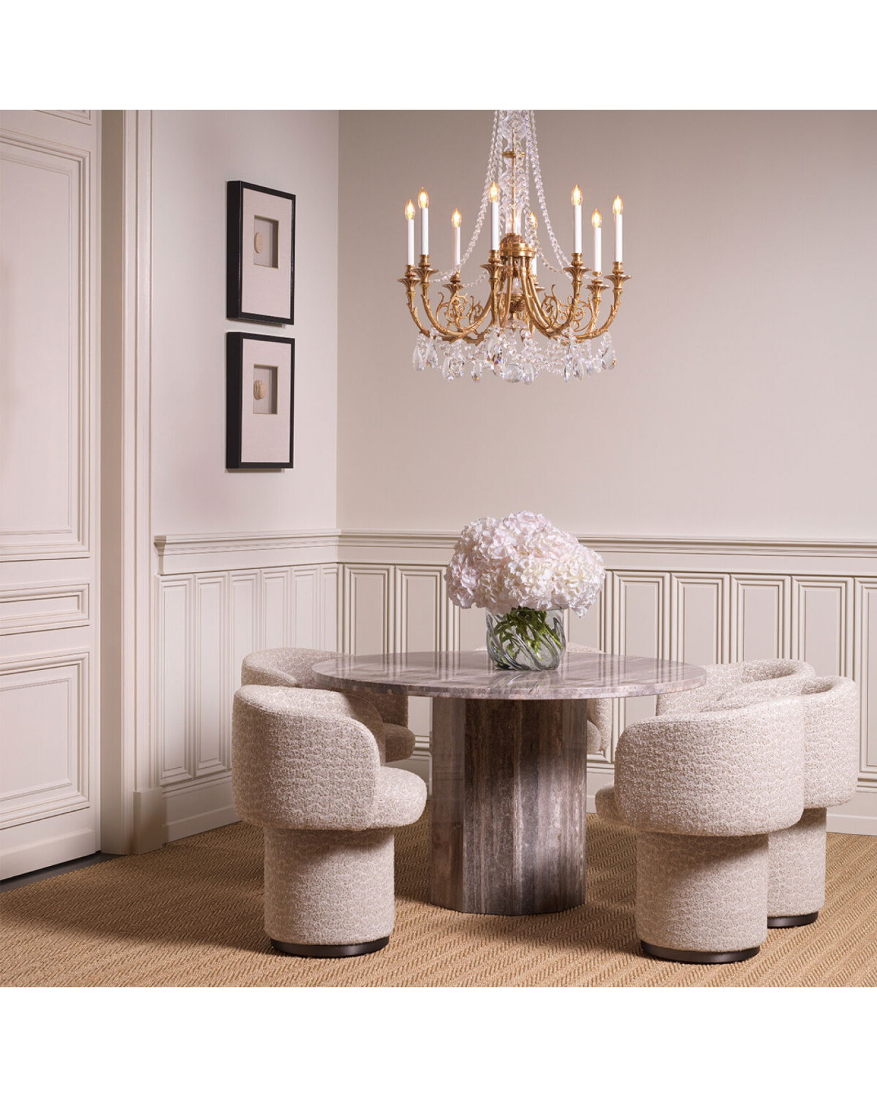 Marly Armlehnstuhl Vaux Jacquard Beige