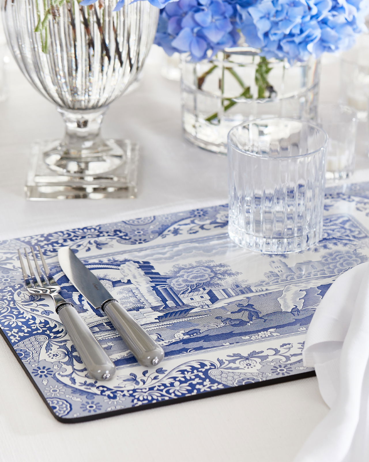 Blue Italian bordstabletter blå/vit 4-pack