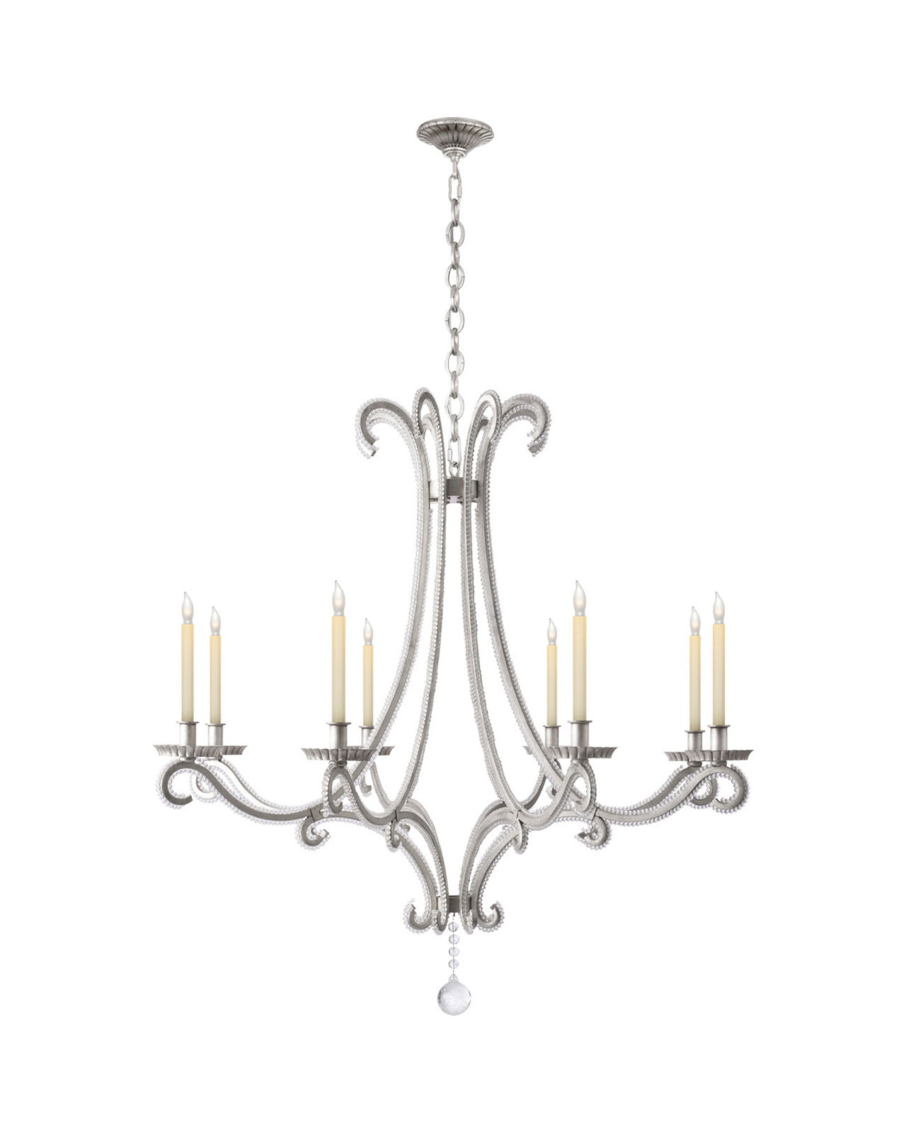Oslo Large Chandelier Burnished Silver Leaf
