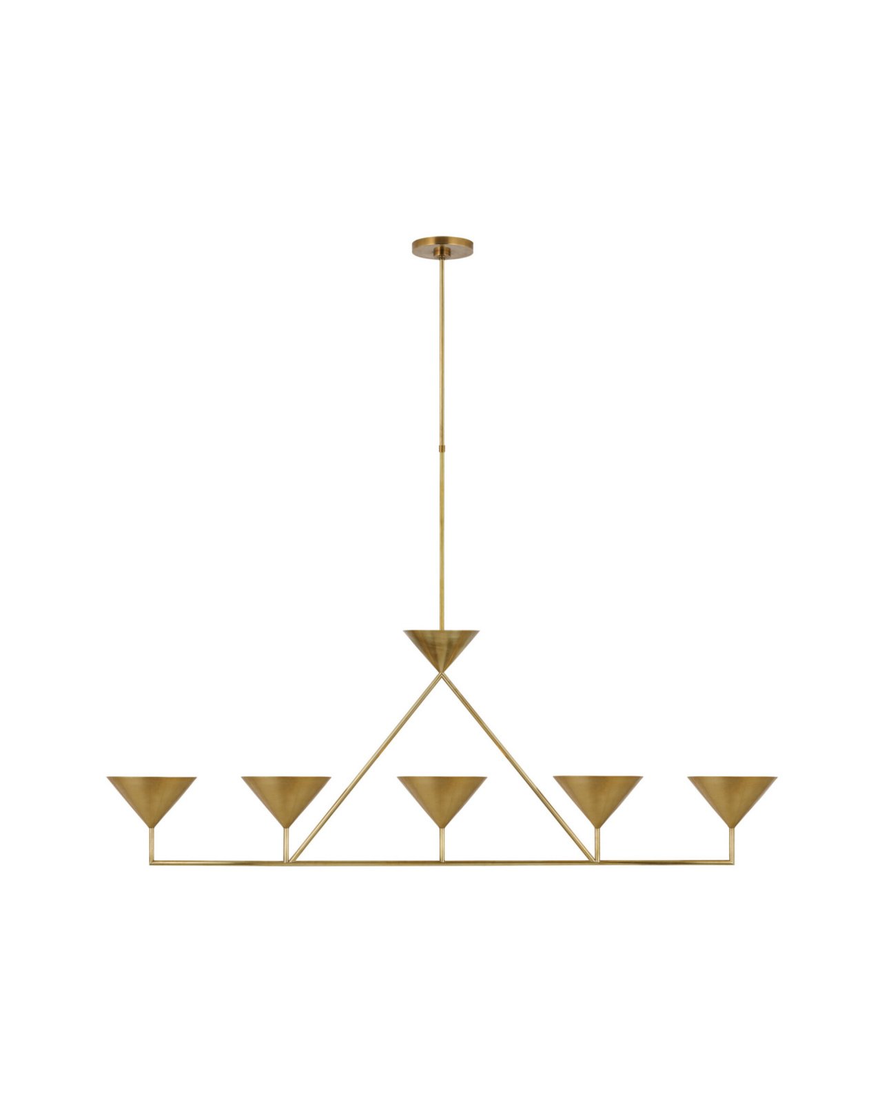 Orsay XL 5-Light Linear Chandelier Antique Brass