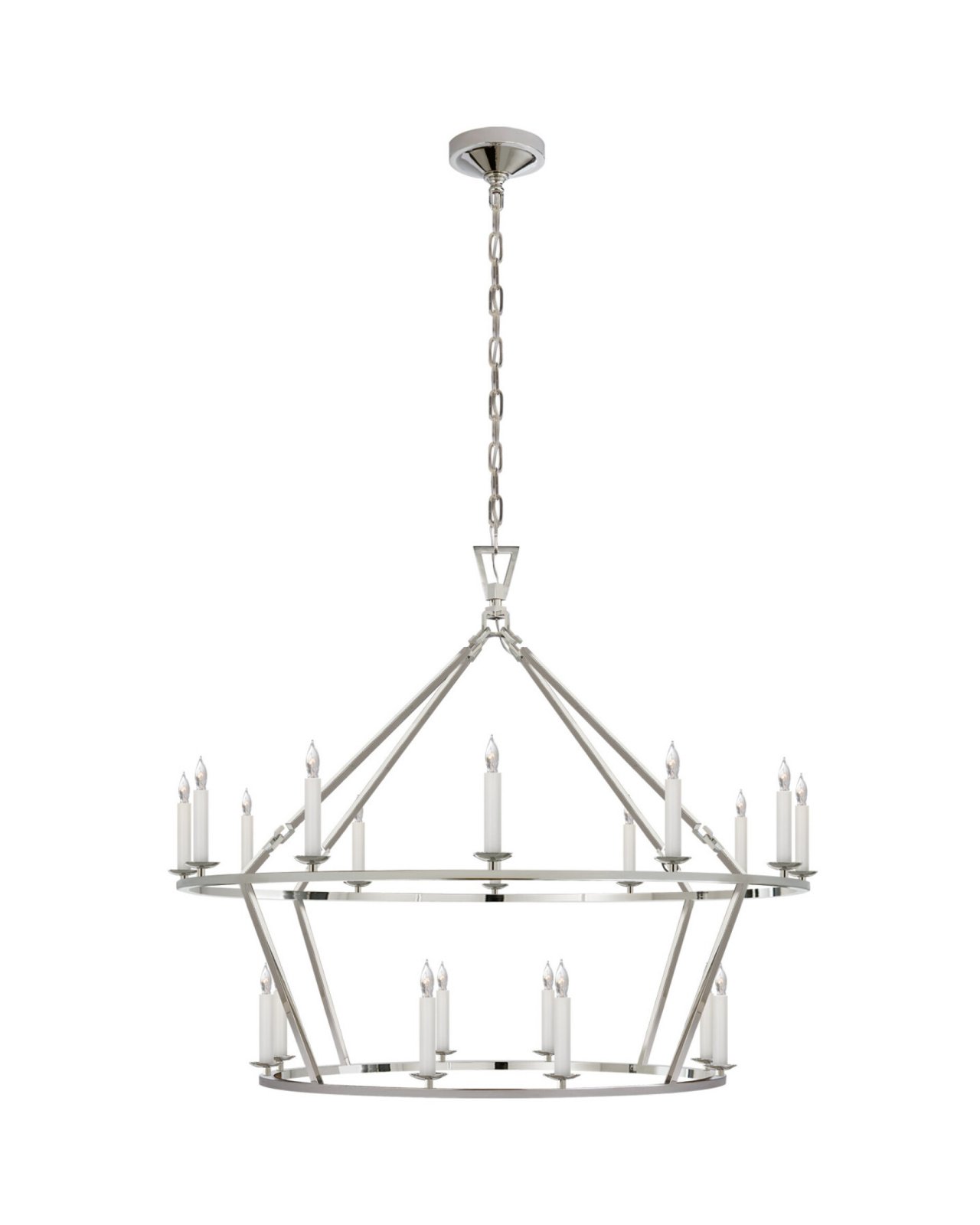 Darlana Large Two-Tiered Ring Chandelier Polished Nickel