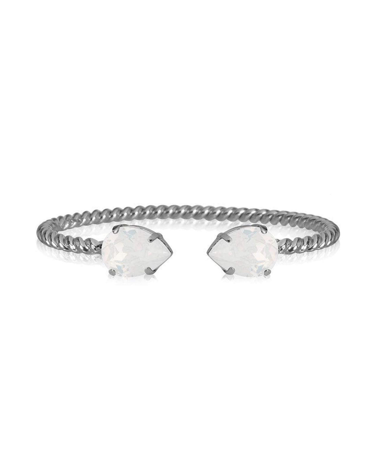 Mini Drop bracelet white opal rhodium