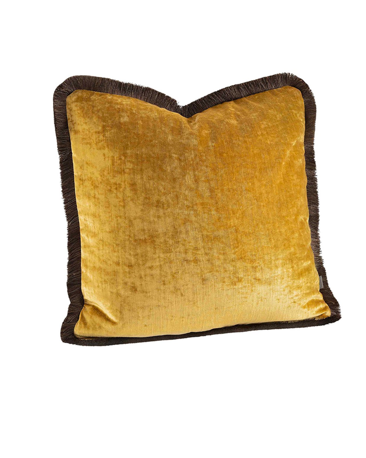 Garda Velvet cushion cover fringes cognac