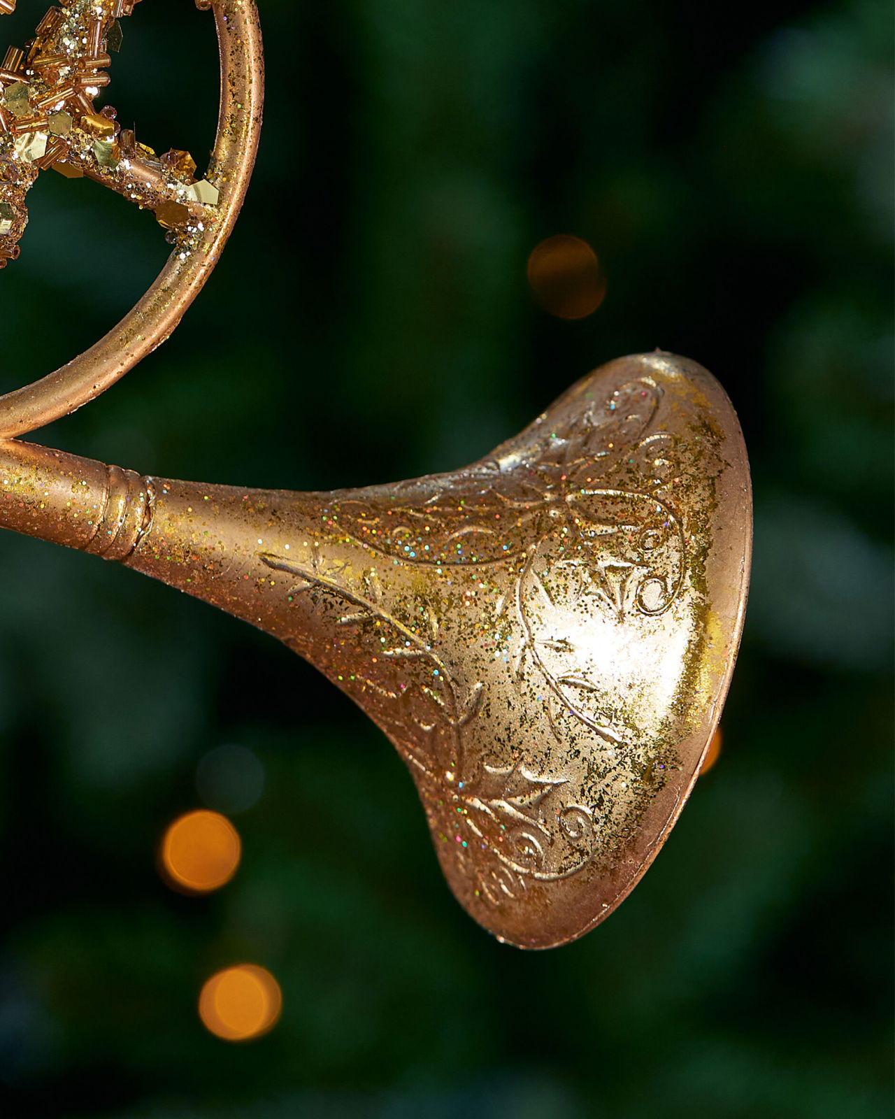 Harvey valthorn julgransdekoration guld 24cm