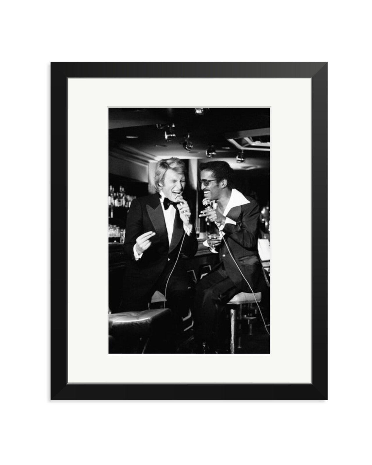 Johnny Hallyday and Sammy Davis Jr. Black / Medium
