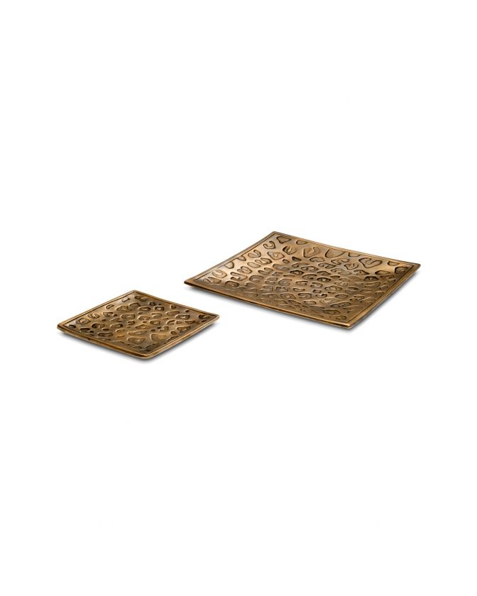 Jaguar Tray Brass Set of 2