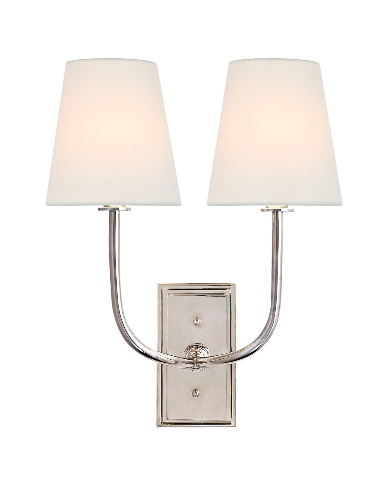 Hulton Double Sconce Polished Nickel/Linen