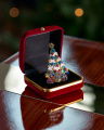 Rufus Christmas Tree Brooch Red