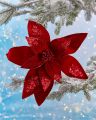 Piaf bloem kerstdecoratie rood