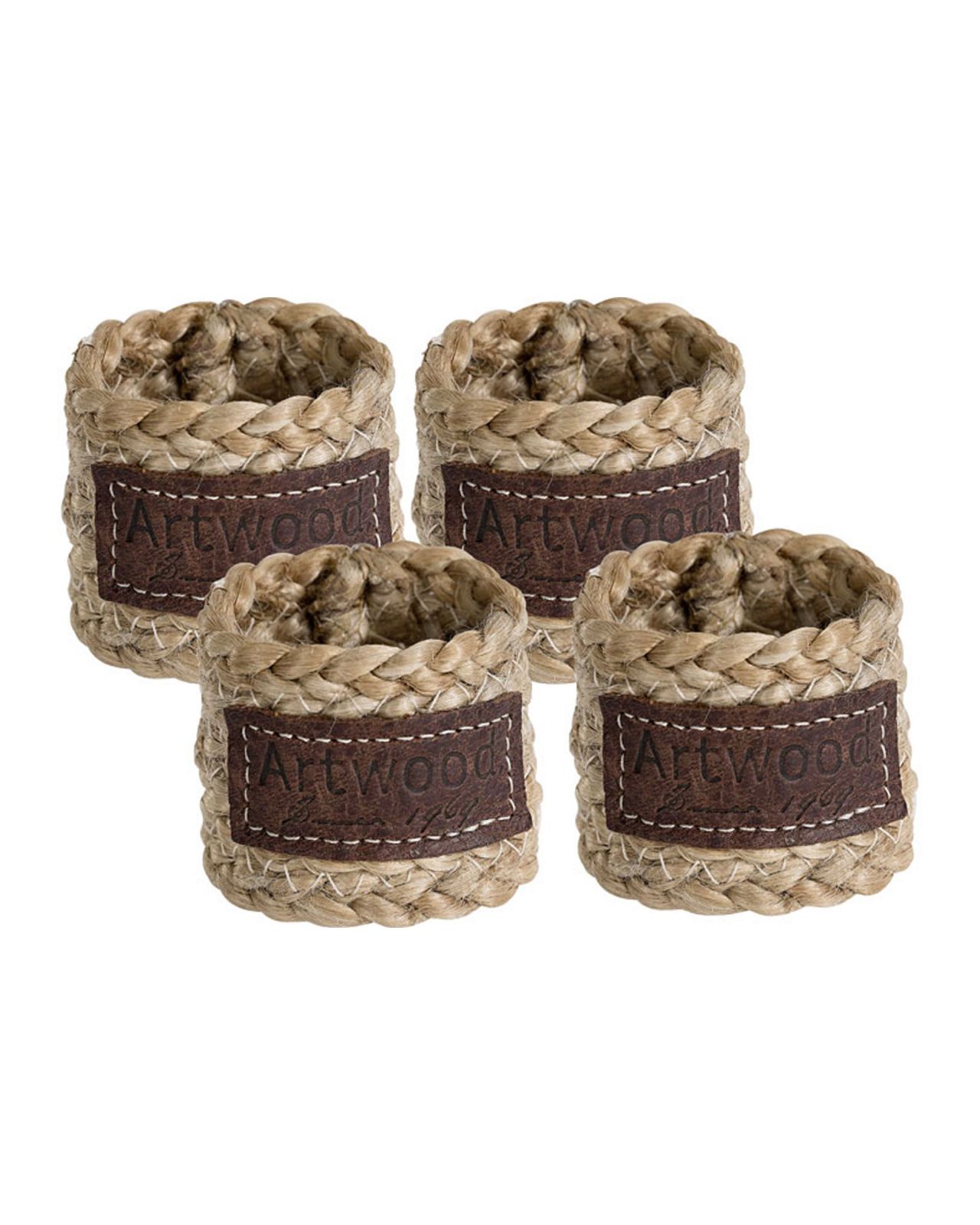 Hemp napkin rings natural