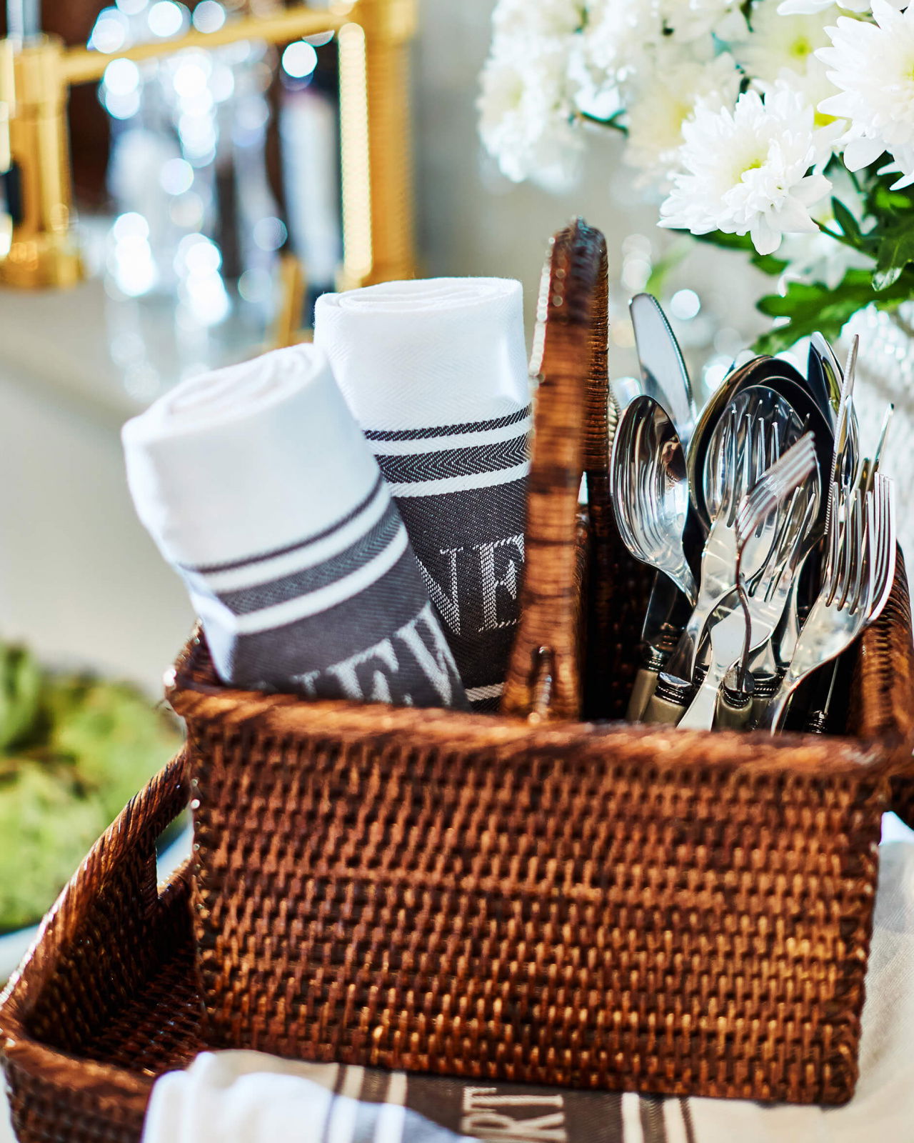 Cognac bestickhållare rotting