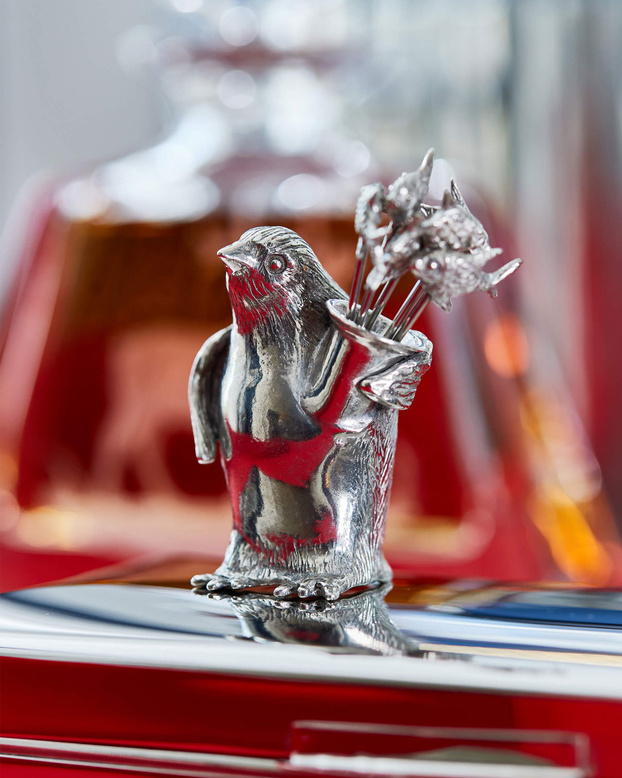 Pinguin Cocktailspieße Zinn