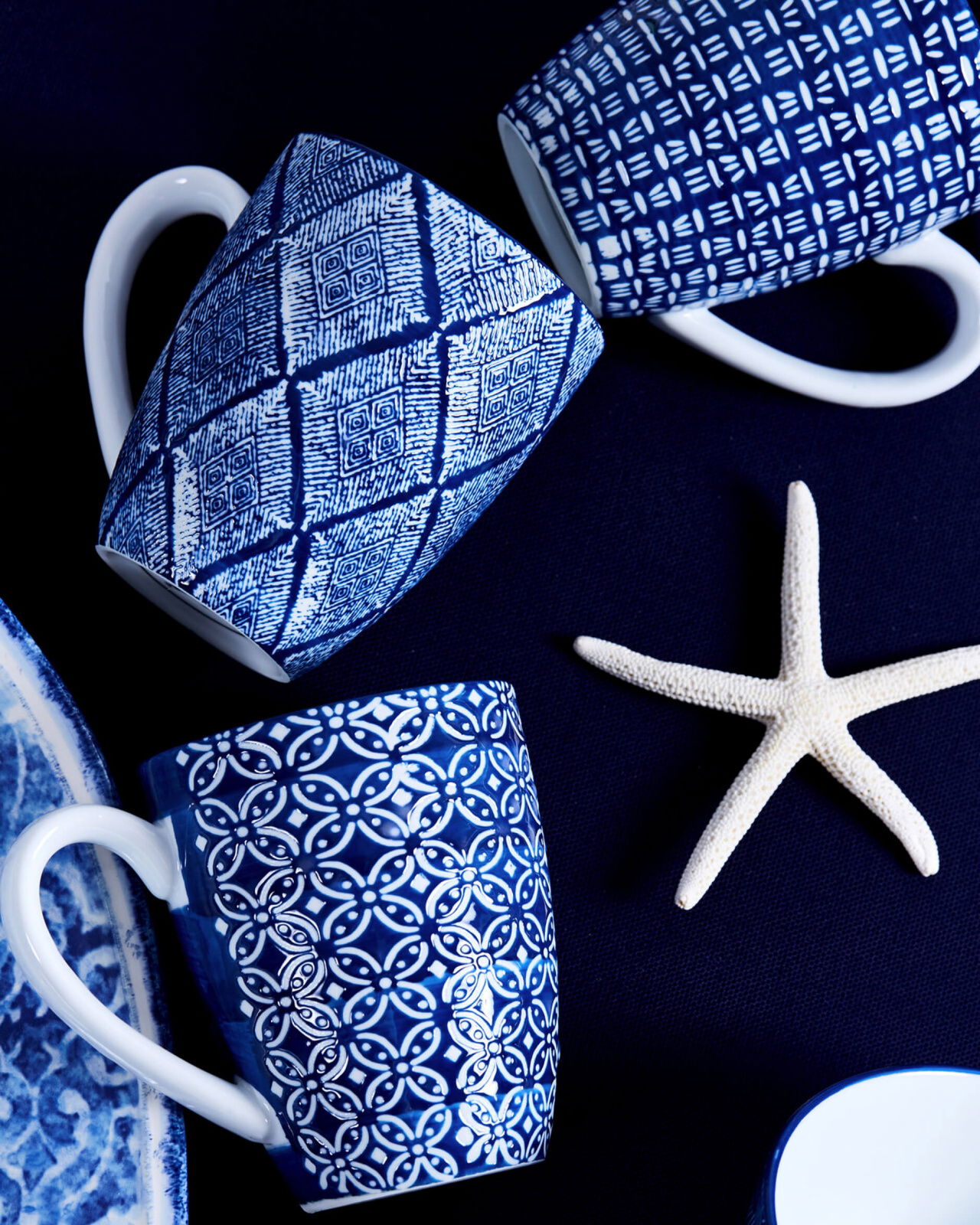 Capri Azzurra muggar blå/vit 6-pack