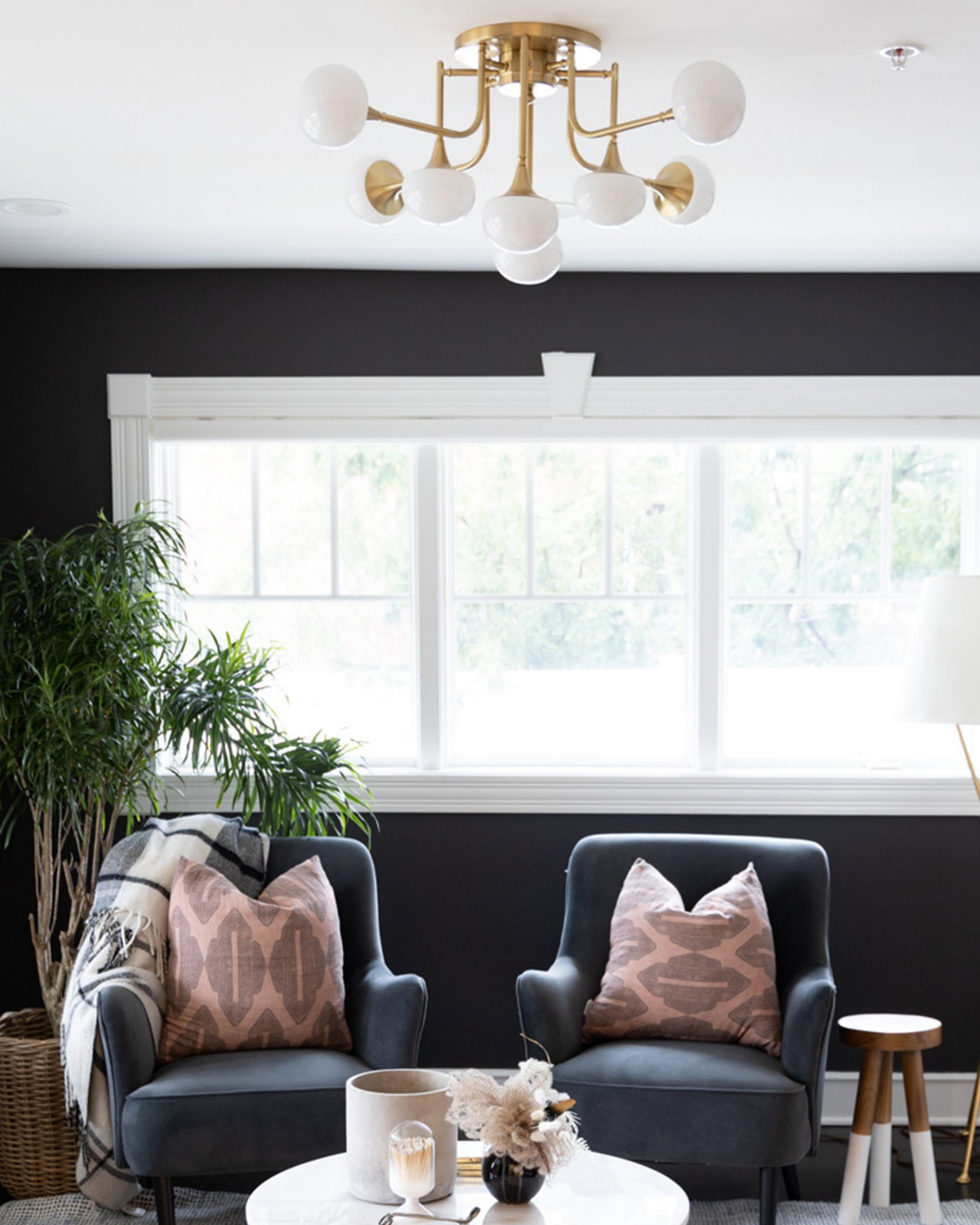 Fleming Semi Flush Aged Brass