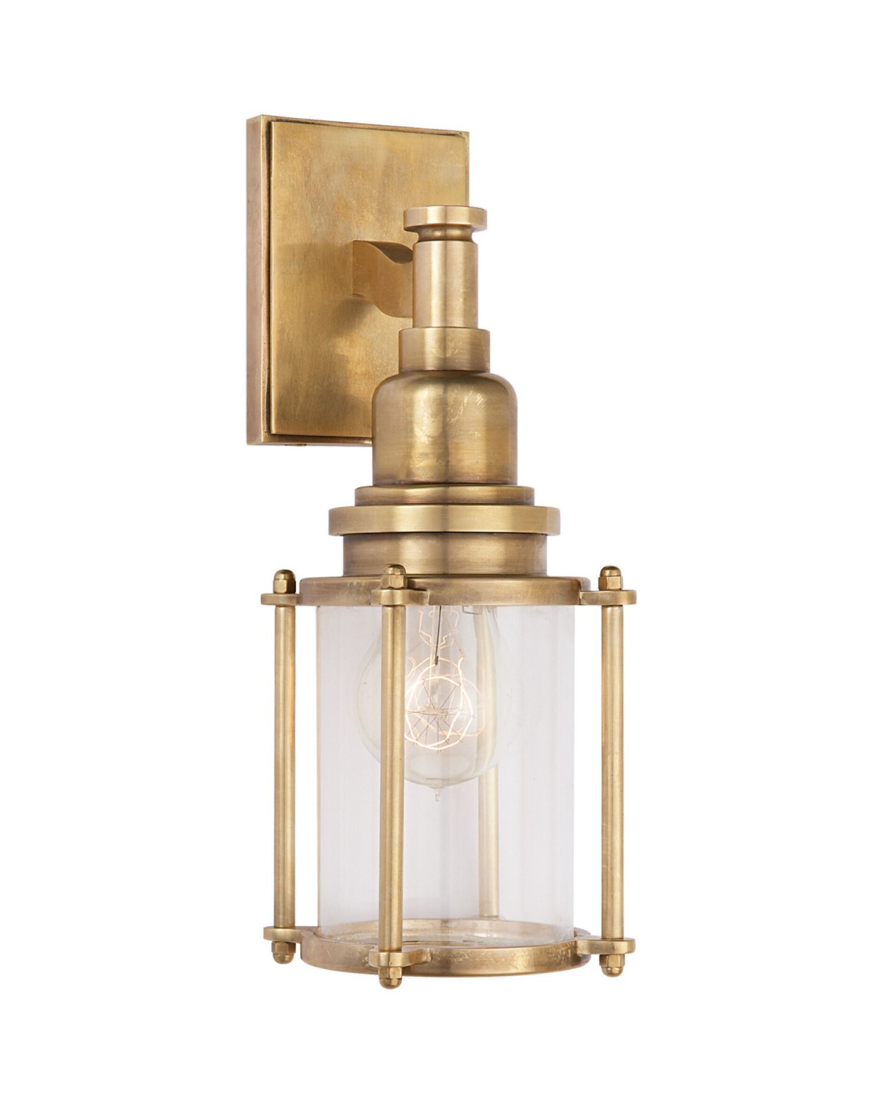 Stanway Sconce Antique Brass/Clear