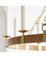 Darlana Wrapped Ring Chandelier Antique-Burnished Brass/Natural Rattan L
