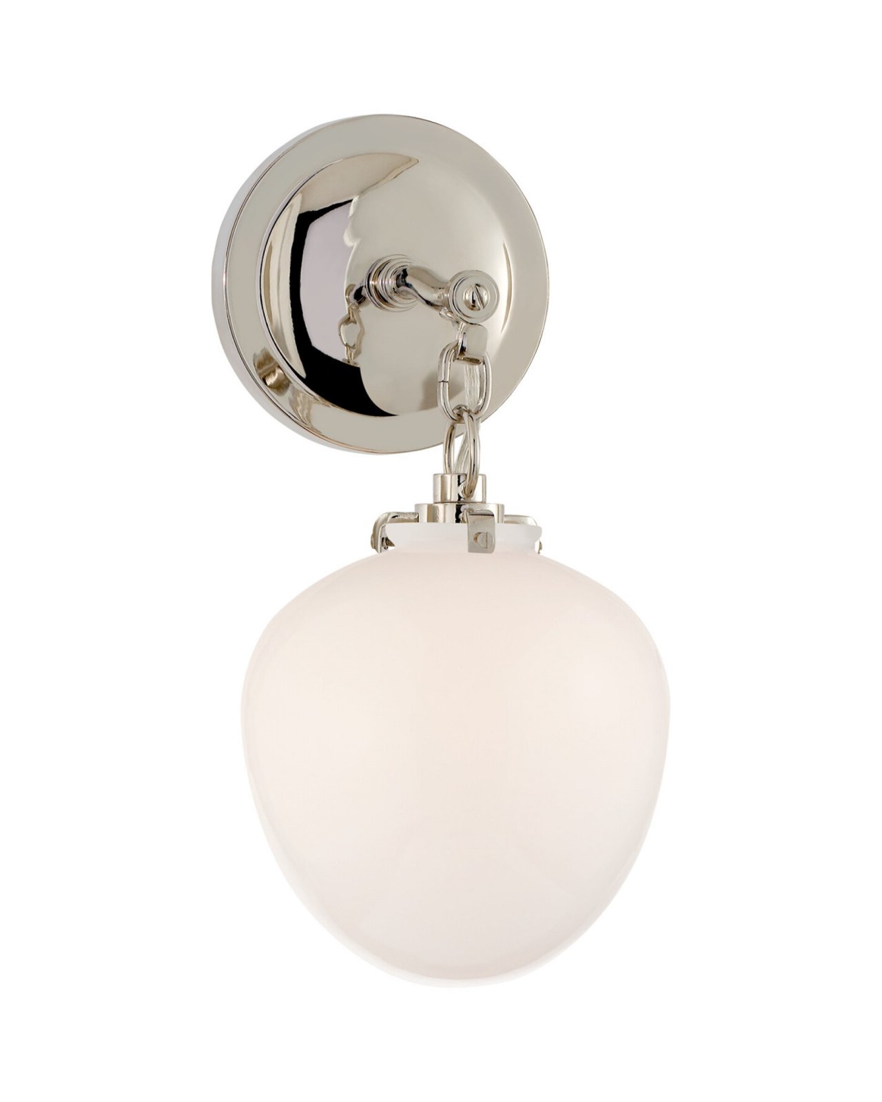 Katie Acorn Sconce Polished Nickel/White Small