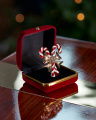 Julius Candy Cane Brooch Red/White