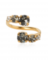 Halo ring black diamond crystal