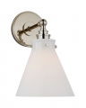 Parkington Small Single Wall Light Nickel/White glass